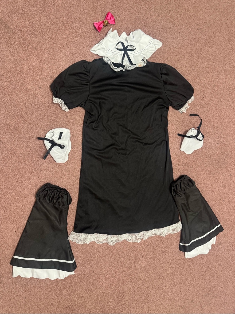 New M black French maid costume dress Lolita festival rave accessories cosplay